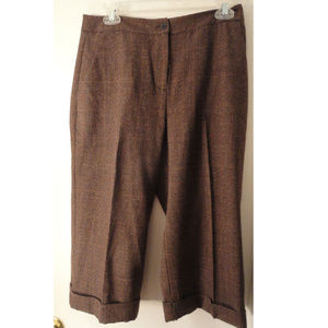 Chico's 0.5 Plaid CAPRI Pants 6 Ladies slacks S Cropped Dress Preppy